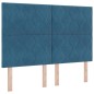 vidaXL Letto con Rete a Molle e Panchina Blu Scuro 140x190 cm in Velluto