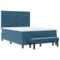 vidaXL Letto con Rete a Molle e Panchina Blu Scuro 140x190 cm in Velluto