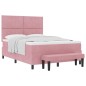 vidaXL Letto Box Spring con Materasso e Panchina Rosa 140x190 cm Velluto