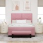 vidaXL Letto Box Spring con Materasso e Panchina Rosa 140x190 cm Velluto
