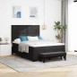 vidaXL Letto a molle con materasso e panca nera 140x200 cm in velluto