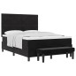 vidaXL Letto a molle con materasso e panca nera 140x200 cm in velluto