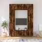 Set Mobili Porta TV 8 pz Rovere Fumo in Legno Multistrato Set Mobili Porta TV 8 pz Rovere Fumo in Legno Multistrato