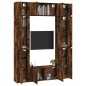 Set Mobili Porta TV 8 pz Rovere Fumo in Legno Multistrato Set Mobili Porta TV 8 pz Rovere Fumo in Legno Multistrato