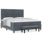 vidaXL Letto a Molle con Materasso e Panchina Grigio Scuro 180x200 cm Velluto