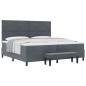vidaXL Letto a Molle con Materasso e Panca Grigio Scuro 200x200 cm Velluto