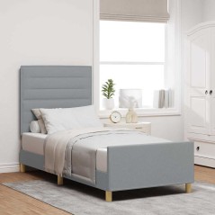 vidaXL Struttura Letto Grigio Chiaro 90x190 cm Tessuto