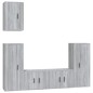 Set di Mobili Porta TV 5 pz Grigio Sonoma in Legno Multistrato