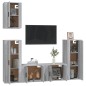Set di Mobili Porta TV 5 pz Grigio Sonoma in Legno Multistrato