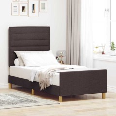 Struttura del letto vidaXL marrone scuro 90x190 cm in tessuto