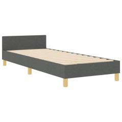 Struttura Letto in Tessuto Grigio Scuro 90x200 cm
