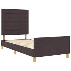 Rete del letto vidaXL Marrone scuro 90x200 cm Tessuto