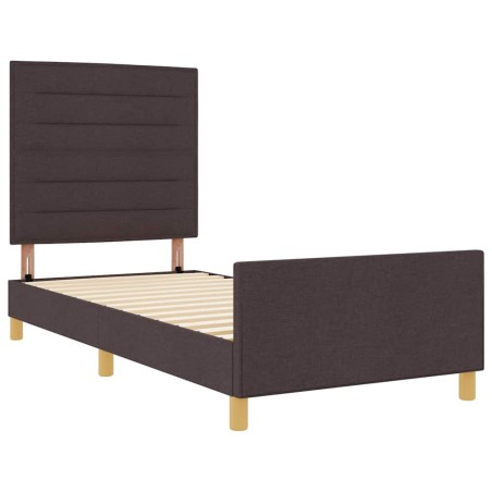 Rete del letto vidaXL Marrone scuro 90x200 cm Tessuto