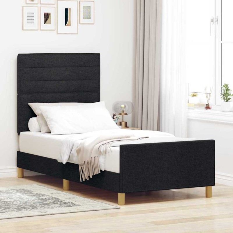 Struttura letto vidaXL nera 100x200 cm in tessuto