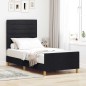 Struttura letto vidaXL nera 100x200 cm in tessuto
