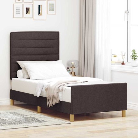 vidaXL Letto Matrimoniale Marrone Scuro 100x200 cm Tessuto