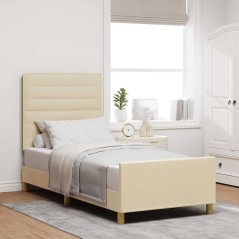 Struttura del letto crema vidaXL 100x200 cm in tessuto
