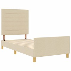 Struttura del letto crema vidaXL 100x200 cm in tessuto