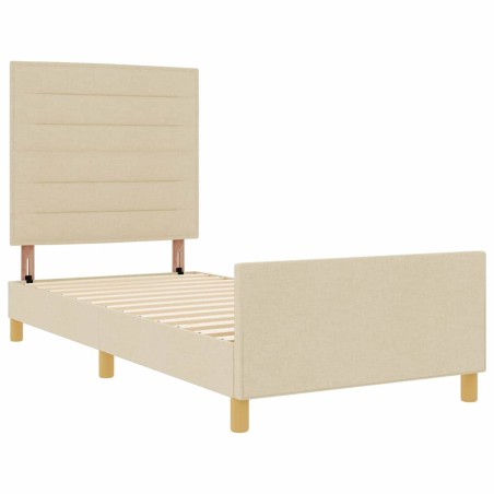 Struttura del letto crema vidaXL 100x200 cm in tessuto