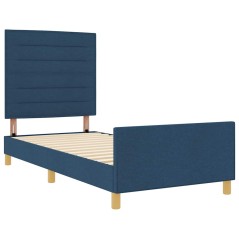Telaio del letto in tessuto blu vidaXL 100x200 cm
