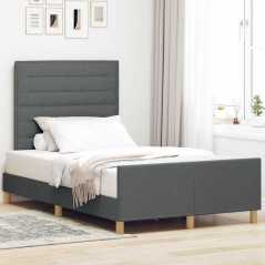 Struttura Letto in Tessuto Grigio Scuro 120x190 cm
