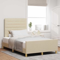 Letto vidaXL Crema 120x190 cm in Tessuto