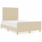 Letto vidaXL Crema 120x190 cm in Tessuto Letto vidaXL Crema 120x190 cm in Tessuto