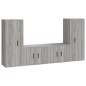 Set di Mobili Porta TV 4 pz Grigio Sonoma in Legno Multistrato Set di Mobili Porta TV 4 pz Grigio Sonoma in Legno Multistrato