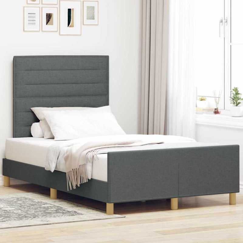 vidaXL Letto in Grigio Scuro 120x200 cm Tessuto vidaXL Letto in Grigio Scuro 120x200 cm Tessuto