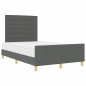 vidaXL Letto in Grigio Scuro 120x200 cm Tessuto vidaXL Letto in Grigio Scuro 120x200 cm Tessuto