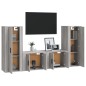 Set di Mobili Porta TV 4 pz Grigio Sonoma in Legno Multistrato Set di Mobili Porta TV 4 pz Grigio Sonoma in Legno Multistrato