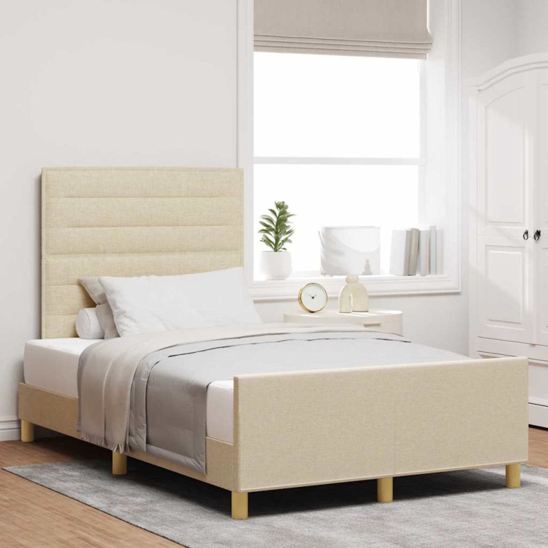 Struttura letto vidaXL Crema 120x200 cm in tessuto