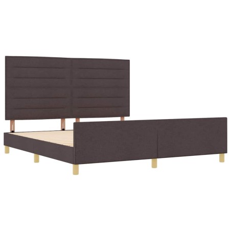 vidaXL Struttura del Letto Marrone Scuro 180x200 cm Tessuto