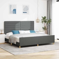 Struttura Letto in Tessuto Grigio Scuro vidaXL 200x200 cm