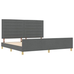 Struttura Letto in Tessuto Grigio Scuro vidaXL 200x200 cm