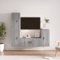 Set di Mobili Porta TV 4 pz Grigio Sonoma in Legno Multistrato Set di Mobili Porta TV 4 pz Grigio Sonoma in Legno Multistrato