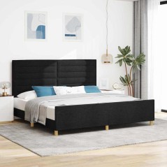 Struttura Letto in Tessuto Nera vidaXL 200x200 cm