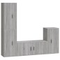 Set di Mobili Porta TV 4 pz Grigio Sonoma in Legno Multistrato Set di Mobili Porta TV 4 pz Grigio Sonoma in Legno Multistrato