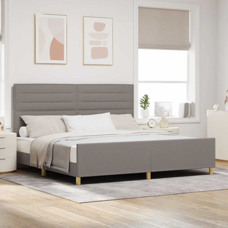 Letto in tessuto tortora 200x200 cm di vidaXL