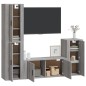 Set di Mobili Porta TV 4 pz Grigio Sonoma in Legno Multistrato Set di Mobili Porta TV 4 pz Grigio Sonoma in Legno Multistrato