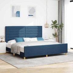 Struttura del letto blu 200x200 cm in tessuto vidaXL