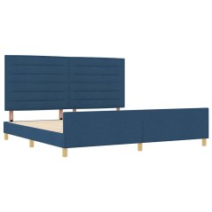 Struttura del letto blu 200x200 cm in tessuto vidaXL