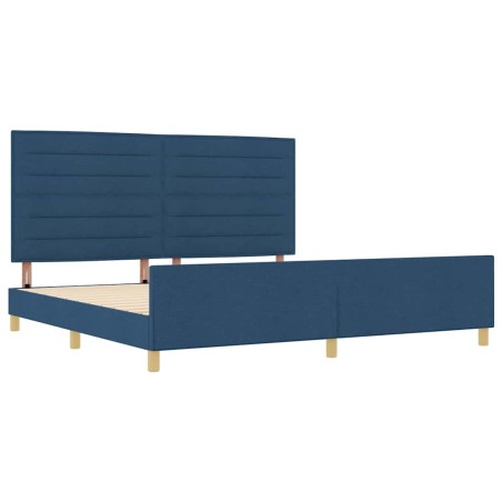 Struttura del letto blu 200x200 cm in tessuto vidaXL