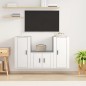 Set Mobili Porta TV 3 pz Bianco in Legno Multistrato Set Mobili Porta TV 3 pz Bianco in Legno Multistrato