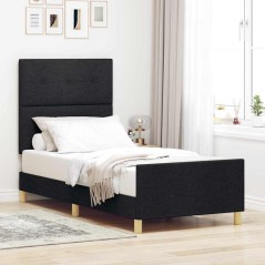 Letto in Tessuto Nero 80x200 cm di vidaXL