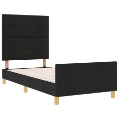 Letto in Tessuto Nero 80x200 cm di vidaXL