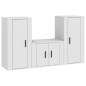 Set Mobili Porta TV 3 pz Bianco in Legno Multistrato Set Mobili Porta TV 3 pz Bianco in Legno Multistrato