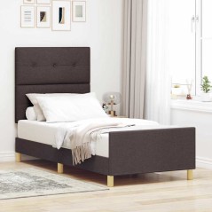 Letto vidaXL Marrone Scuro 80x200 cm in Tessuto