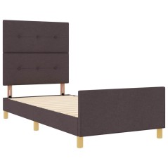 vidaXL Struttura Letto Marrone Scuro 90x190 cm Tessuto