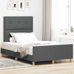 Struttura letto vidaXL Grigio scuro 120x200 cm Tessuto
